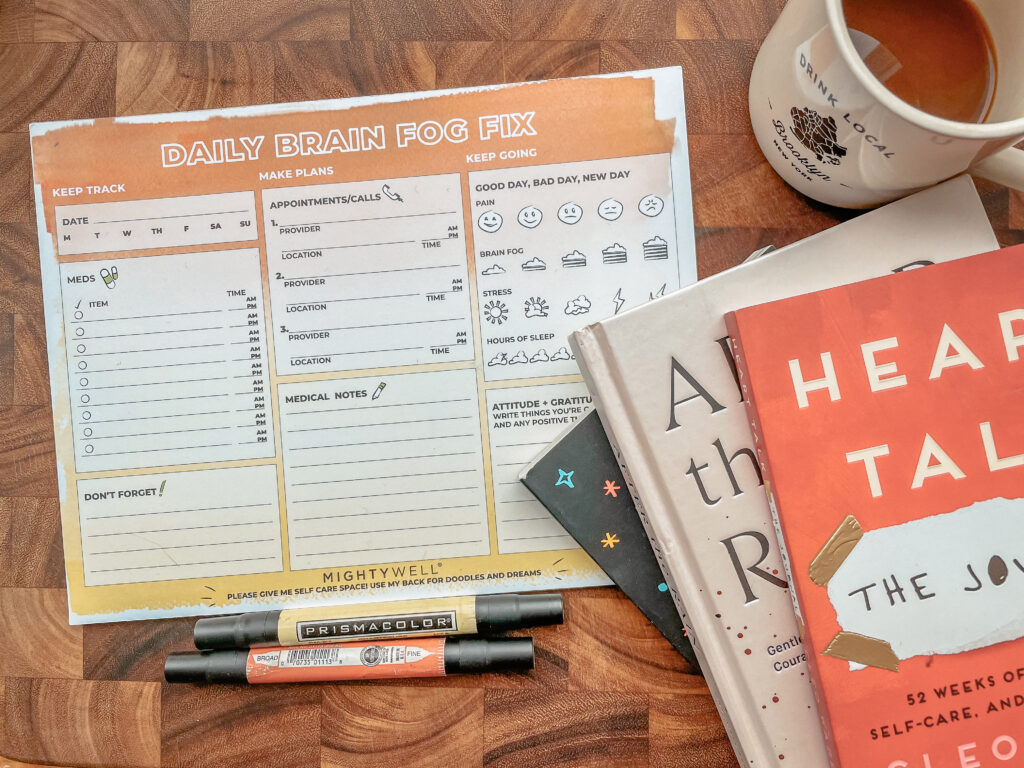 Mighty Well | daily planner pad | Brain Fog Fix | your brain's new BFF | keeping organized with brain fog | take a load off your mind