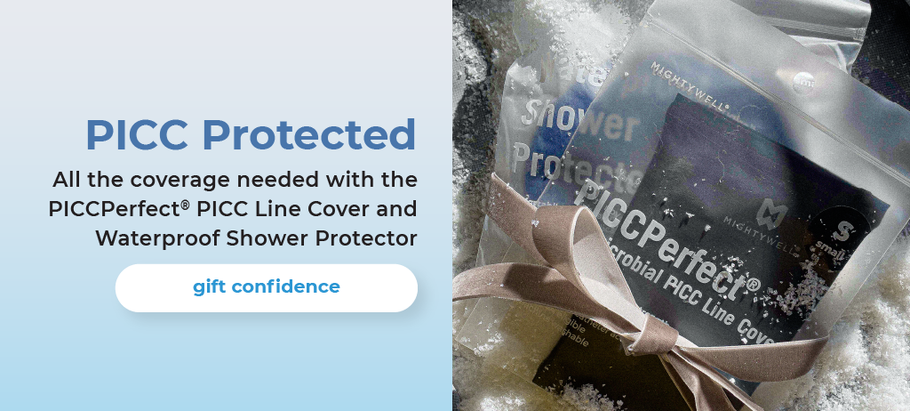 The PICCPerfect® PICC Line Cover protects and covers your PICC Line and brings dignity and comfort to your day! Perfect gift for new PICC Patient. 